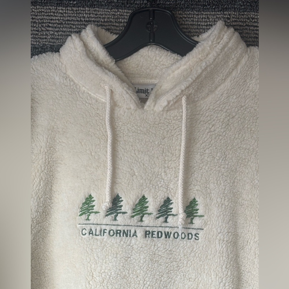 Vintage 90’s California Redwoods Cream Sherpa Pullover Fleece Men’s XXL EUC - Picture 2 of 5